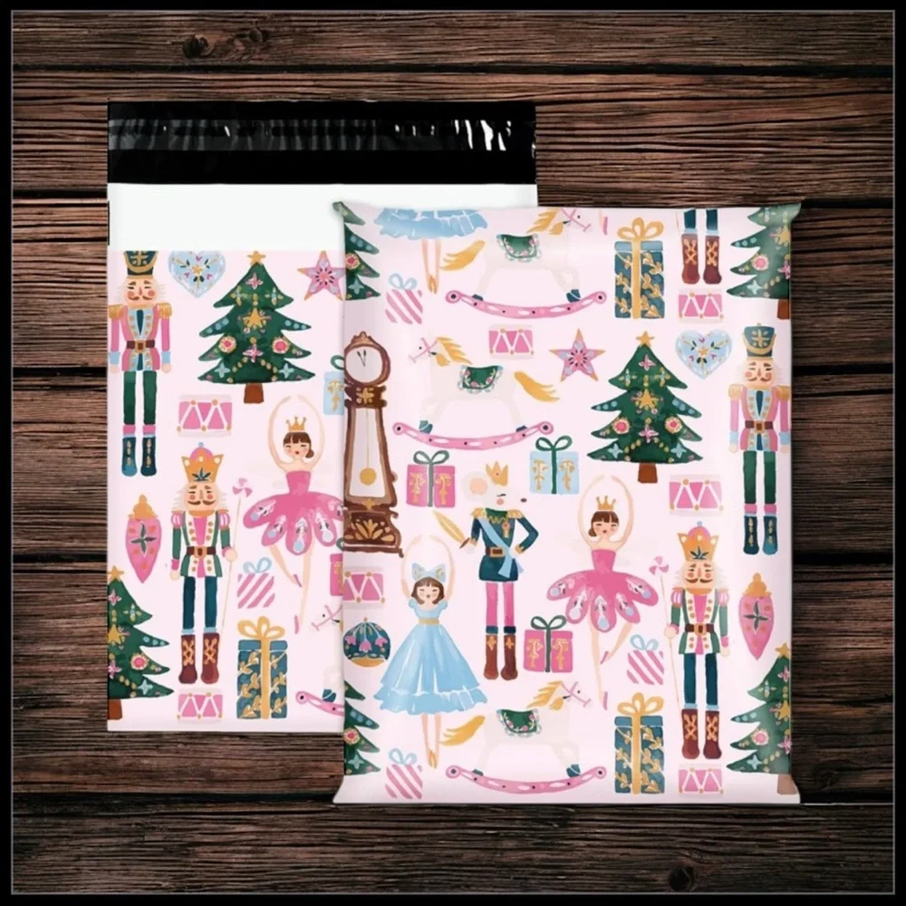 (10) 10x13 Christmas Nutcracker Poly Mailers